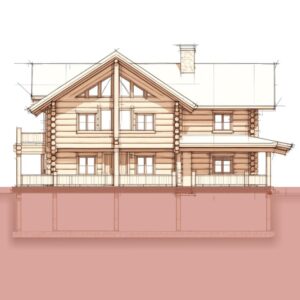 Bild: Naturstammhaus Projektzeichnung mit Keller
